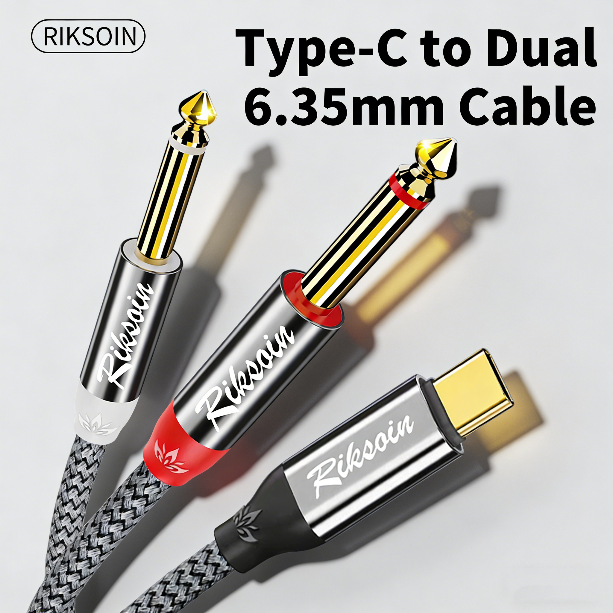 Audio Music Splitter - USB Type C to Dual 6.35mm