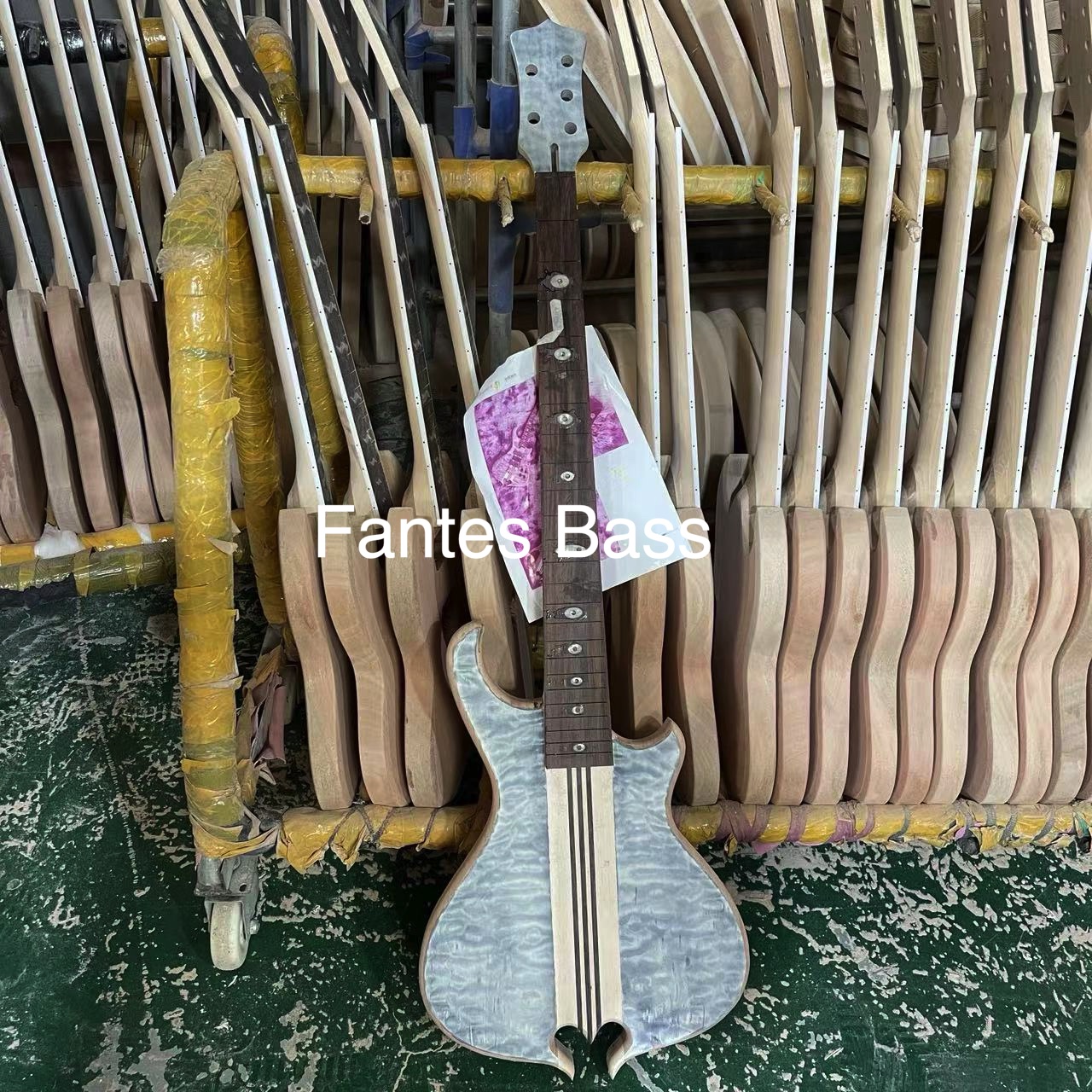 Bass Guitar Strings - Custom Alem Flamed Maple Top Cut
