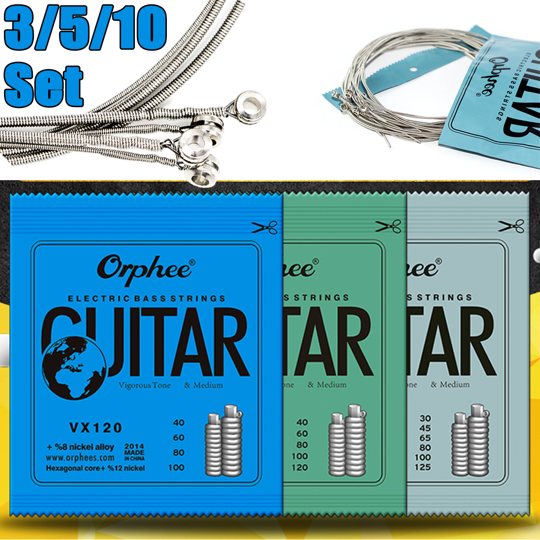 3/5/10 Set Orphee Bass Guitar  - Bass Guitar Strings บทวิจารณ์และราคา