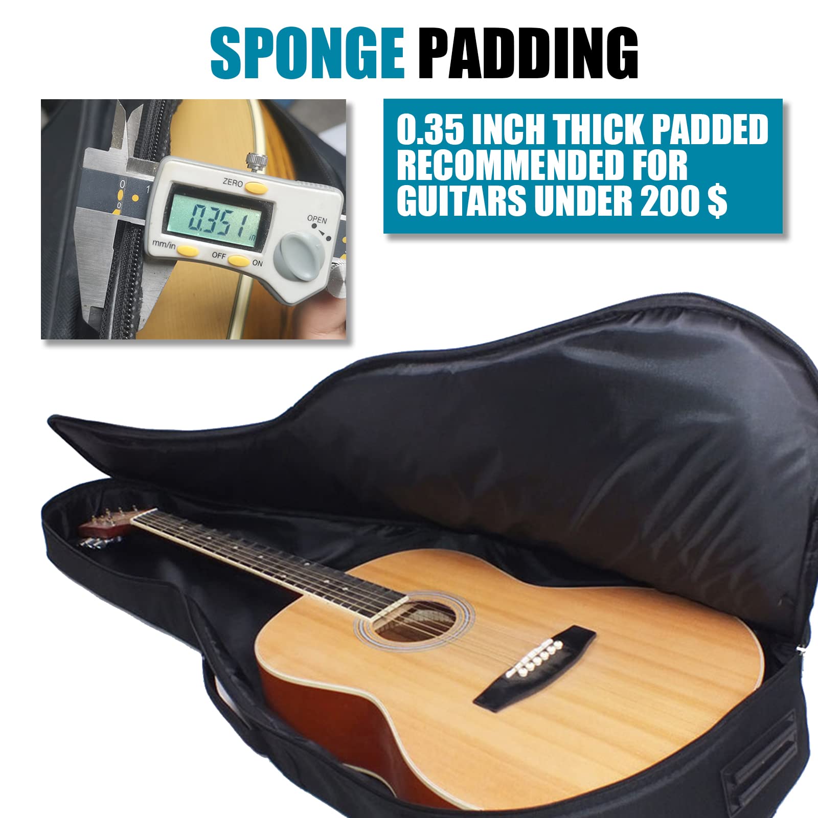 Acoustic Guitar Gig Bag 41 Inc - Guitar Strap Padded บทวิจารณ์และราคา