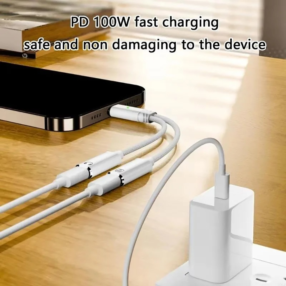 USB C Splitter 2 in 1 Headphon - Audio Music Splitter บทวิจารณ์และราคา