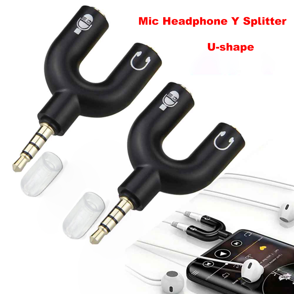 3.5mm Headphone Mic Splitter A - Audio Music Splitter บทวิจารณ์และราคา