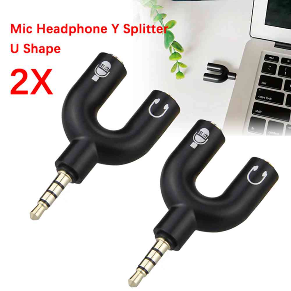 3.5mm Headphone Mic Splitter A - Audio Music Splitter บทวิจารณ์และราคา