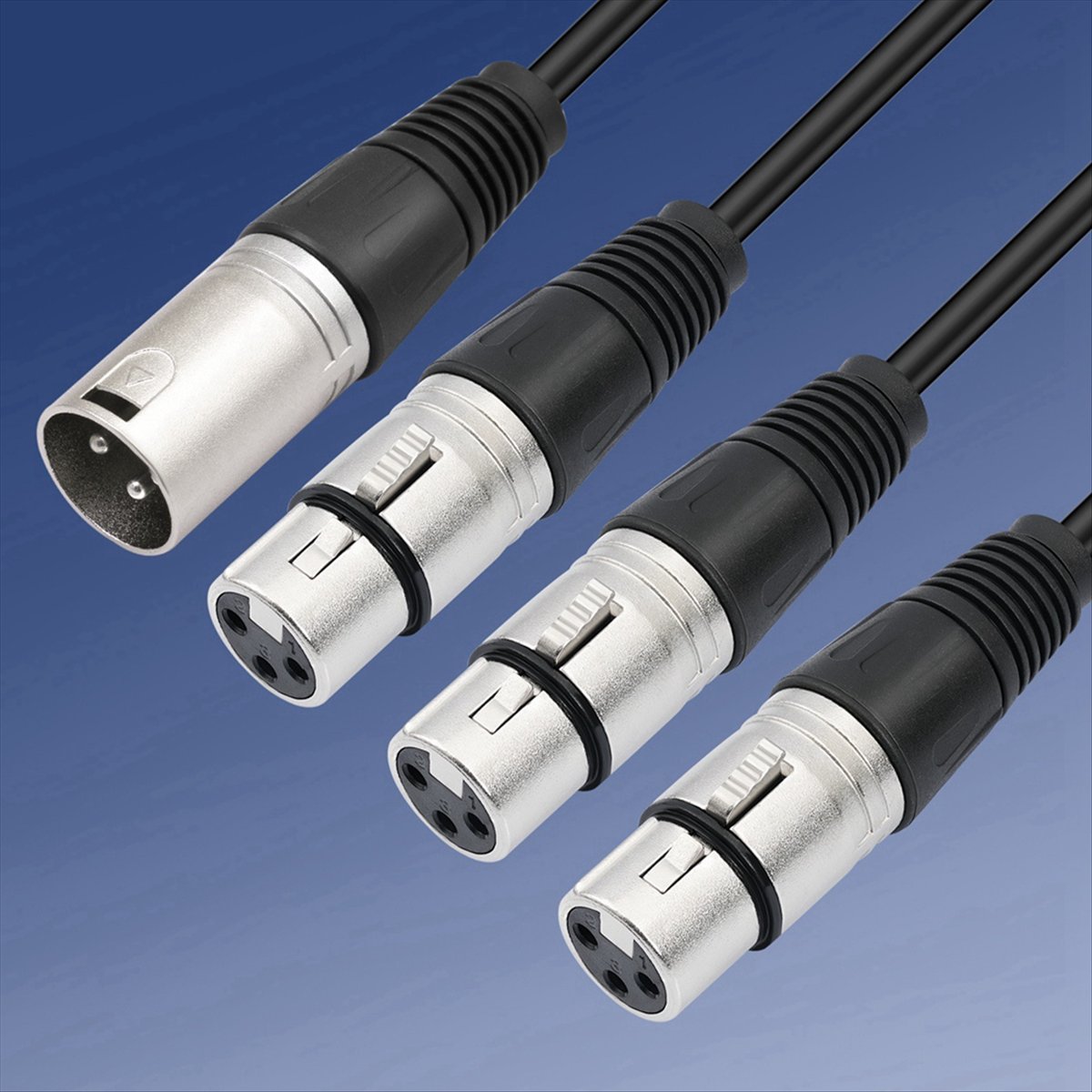 (PQWN) 3Pin XLR Male to 3 Fema - Audio Music Splitter บทวิจารณ์และราคา