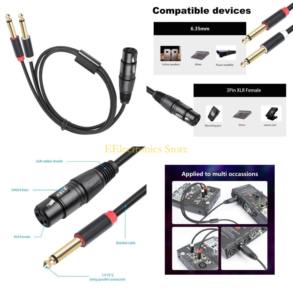 B03C 2x6.35mm 1/4inch to 3Pin  - Audio And Music Splitter บทวิจารณ์และราคา