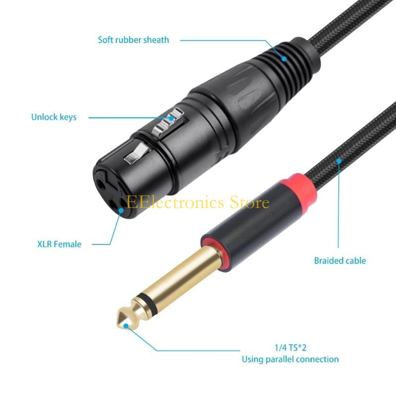 B03C 2x6.35mm 1/4inch to 3Pin  - Audio And Music Splitter บทวิจารณ์และราคา