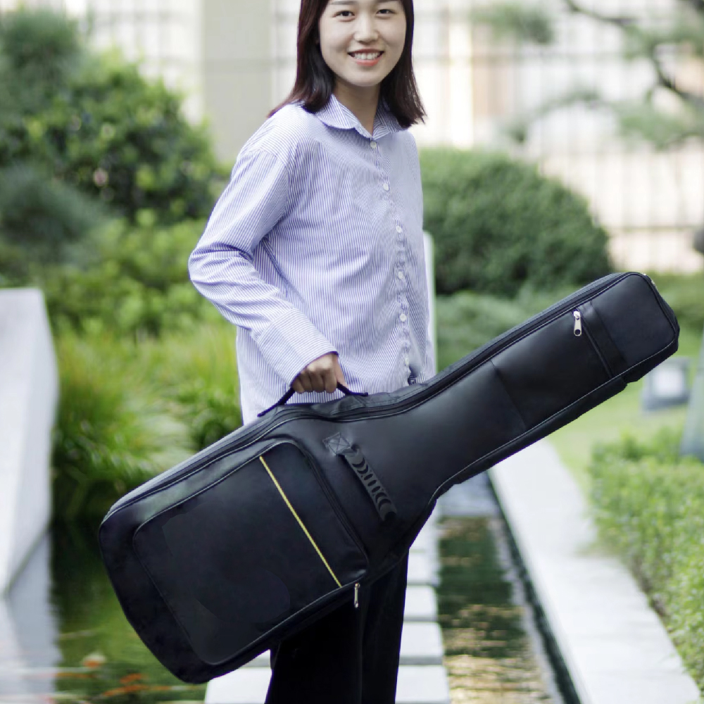 Black Electric Guitar Gig Bag  - Guitar Strap Padded บทวิจารณ์และราคา