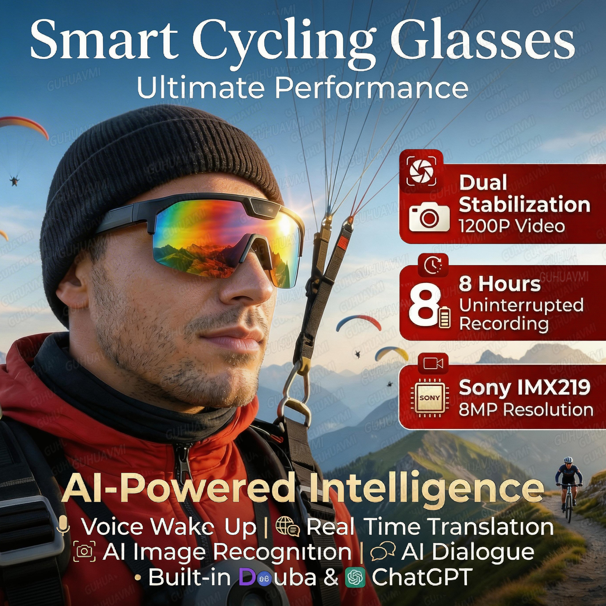 2026 New AI Smart Sports Glass - Audio Music Bluetooth บทวิจารณ์และราคา