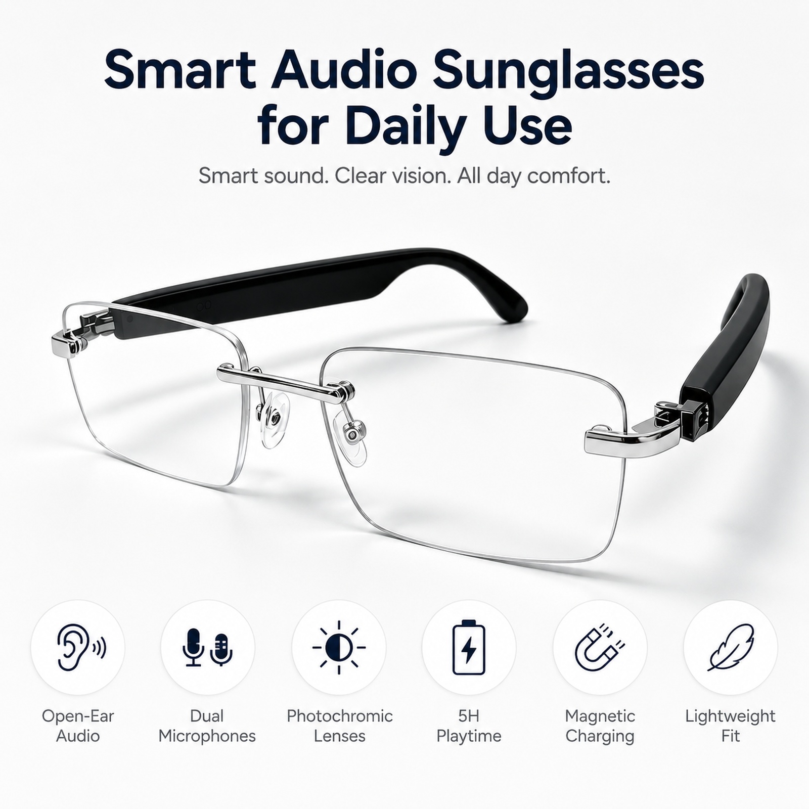 Bluetooth Smart Sunglasses, Ph - Audio Music Bluetooth บทวิจารณ์และราคา