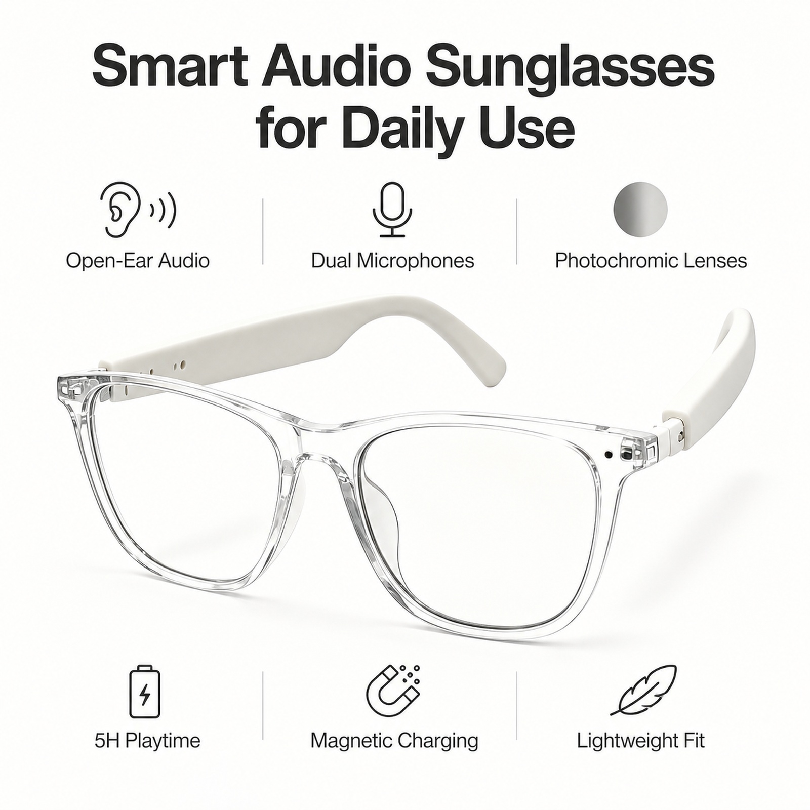 Photochromic Sunglasses For Dr - Audio Music Bluetooth บทวิจารณ์และราคา