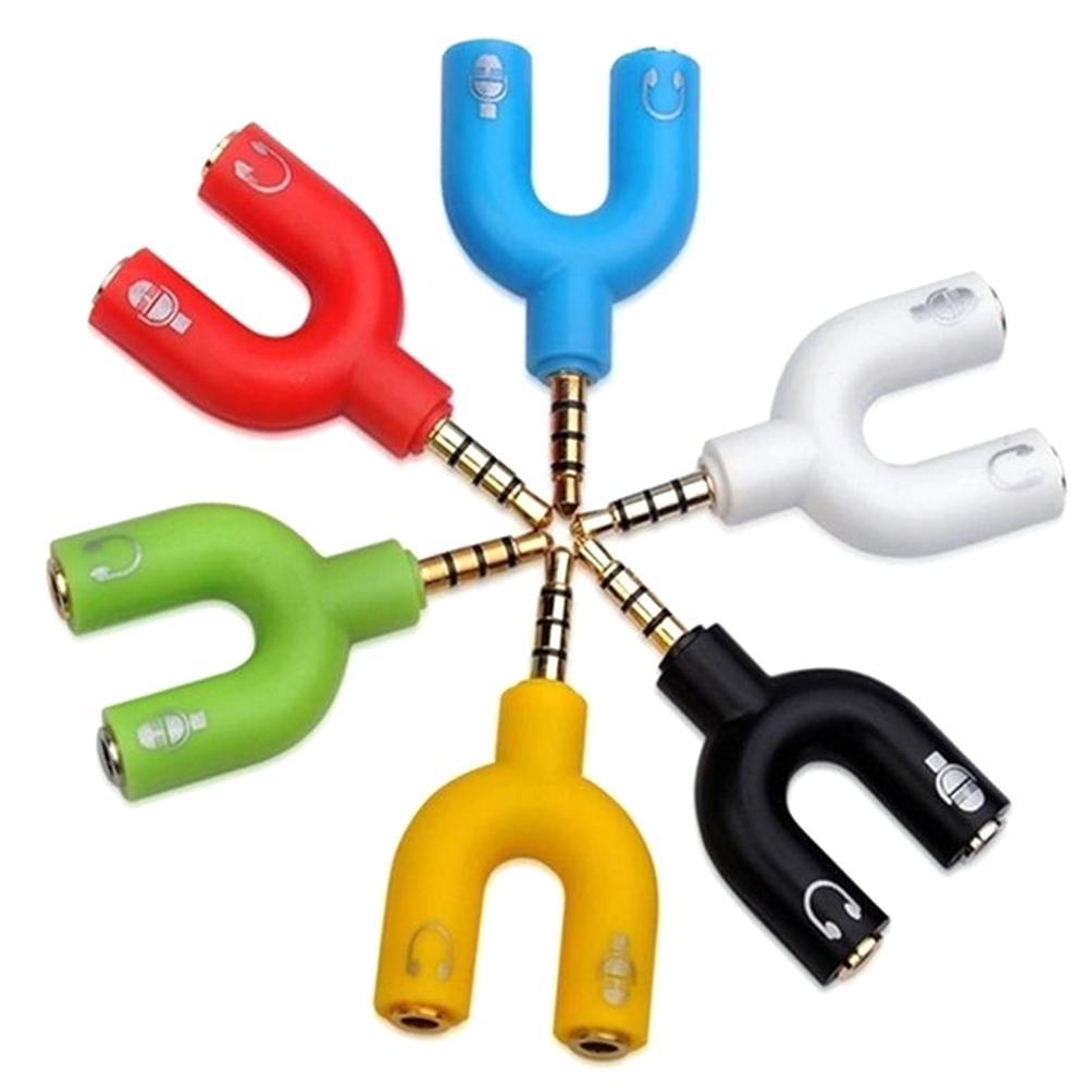 1PC Dual 3.5MM U Type Adapter  - Audio Music Splitter บทวิจารณ์และราคา