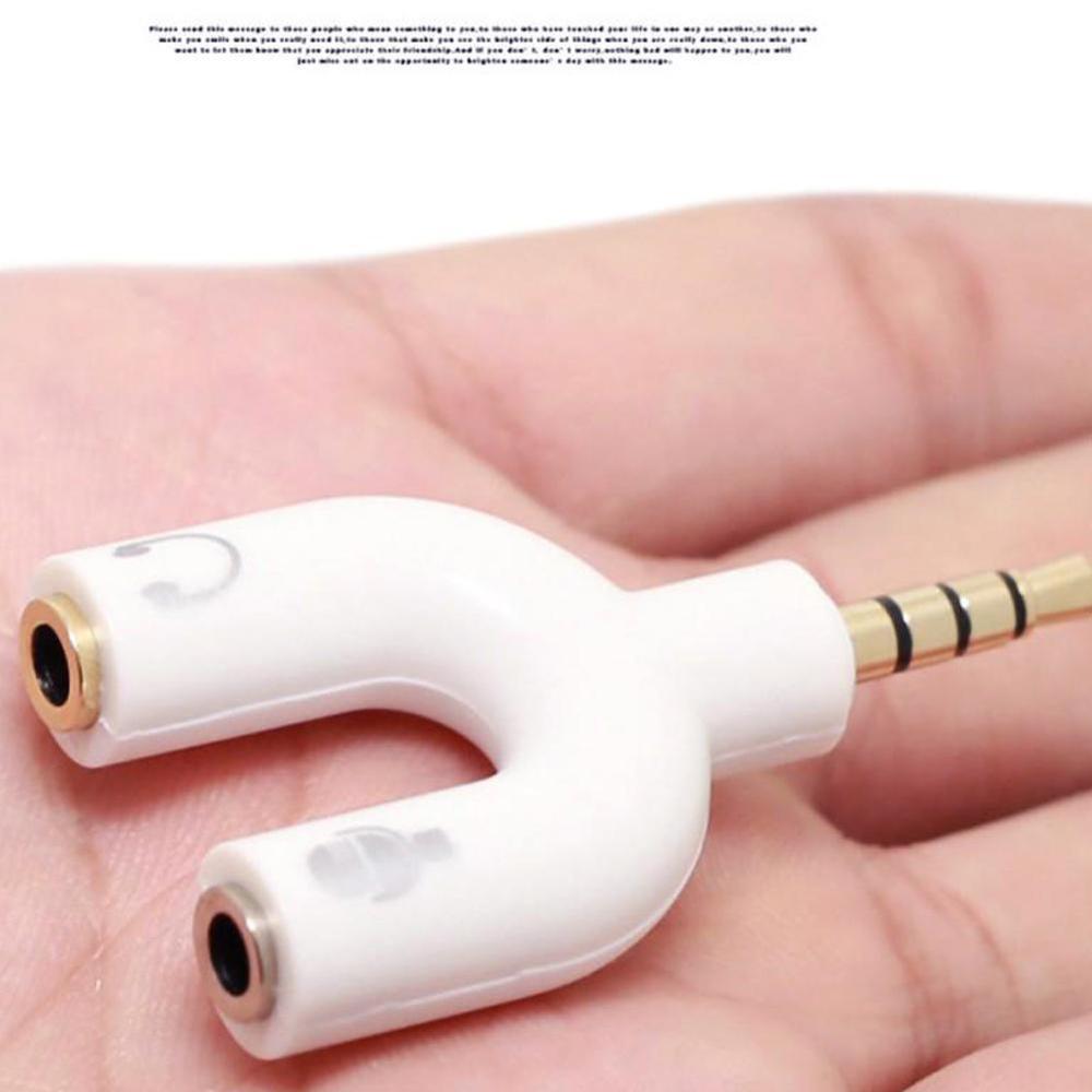1PC Dual 3.5MM U Type Adapter  - Audio Music Splitter บทวิจารณ์และราคา