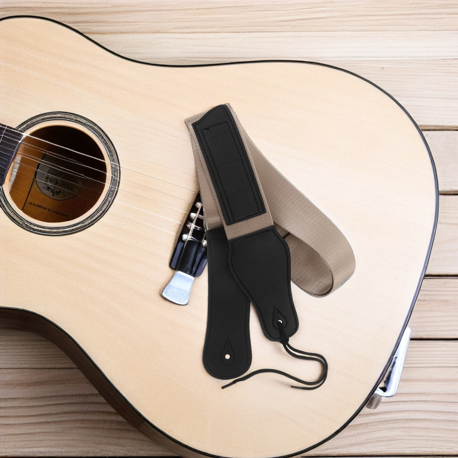 3Pcs Wide PU Guitar Strap Khak - Guitar Strap Padded บทวิจารณ์และราคา