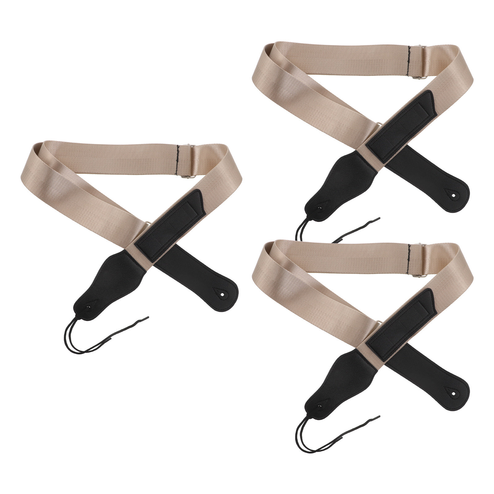 3Pcs Wide PU Guitar Strap Khak - Guitar Strap Padded บทวิจารณ์และราคา