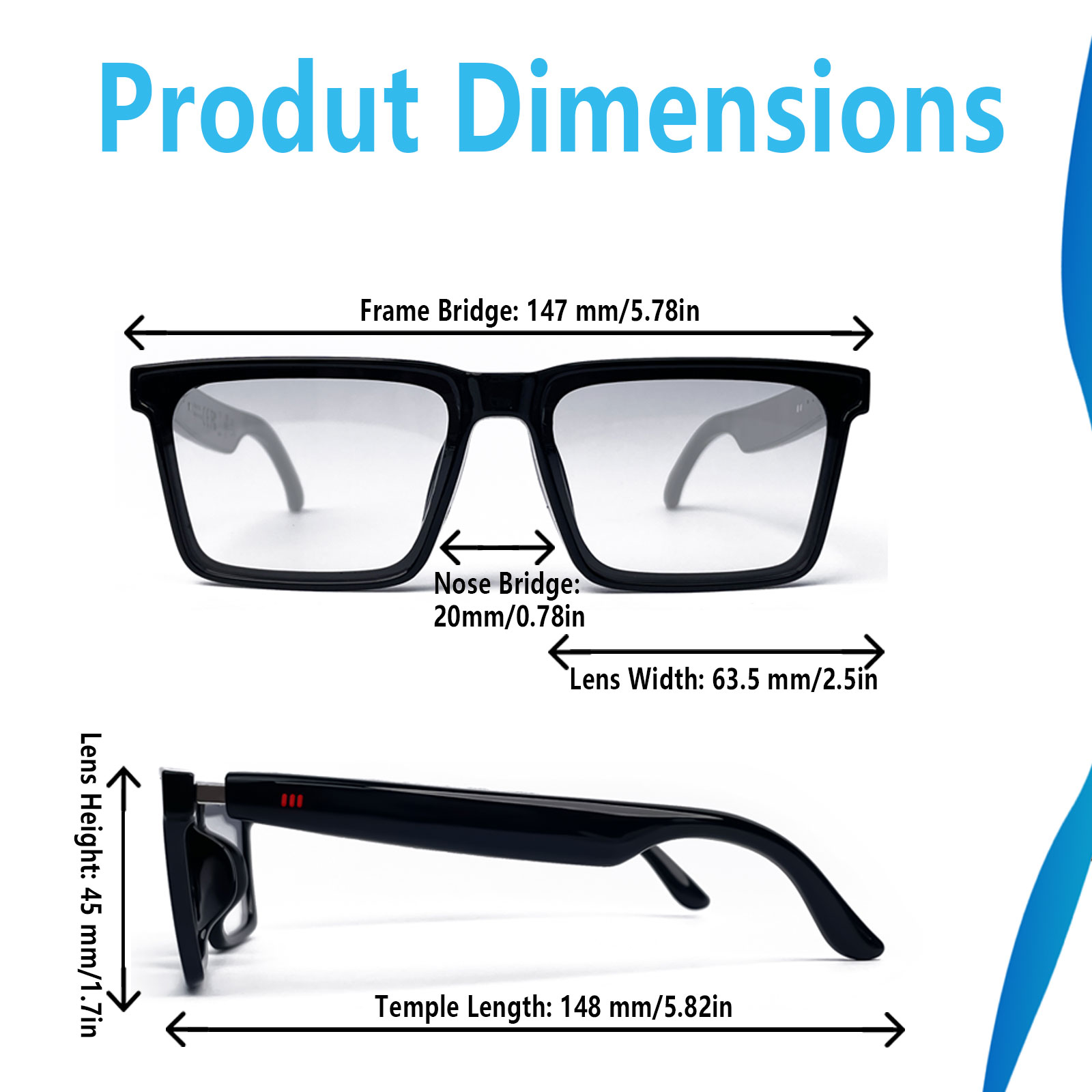 Smart Audio Glasses with Real- - Audio Music Bluetooth บทวิจารณ์และราคา