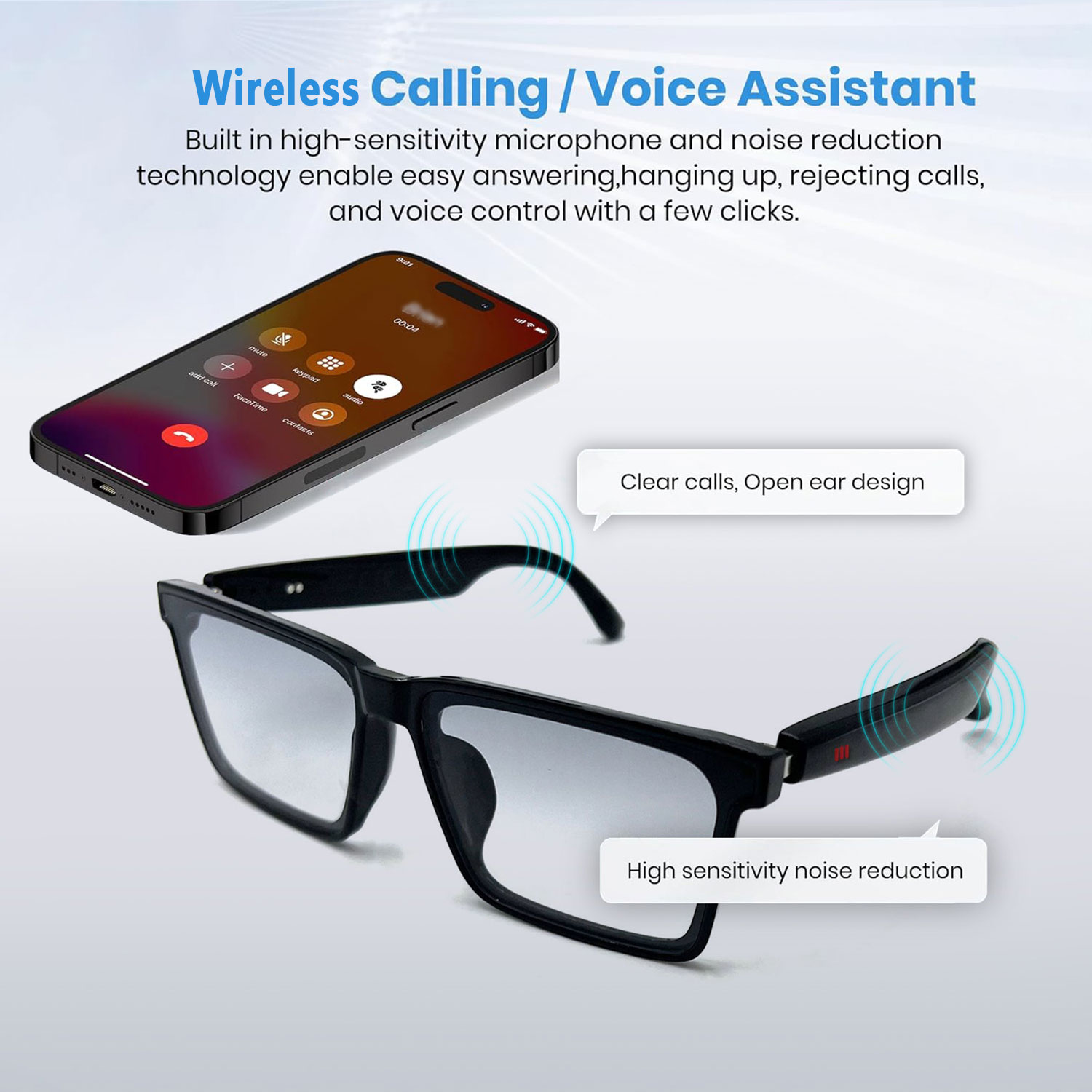 Smart Audio Glasses with Real- - Audio Music Bluetooth บทวิจารณ์และราคา