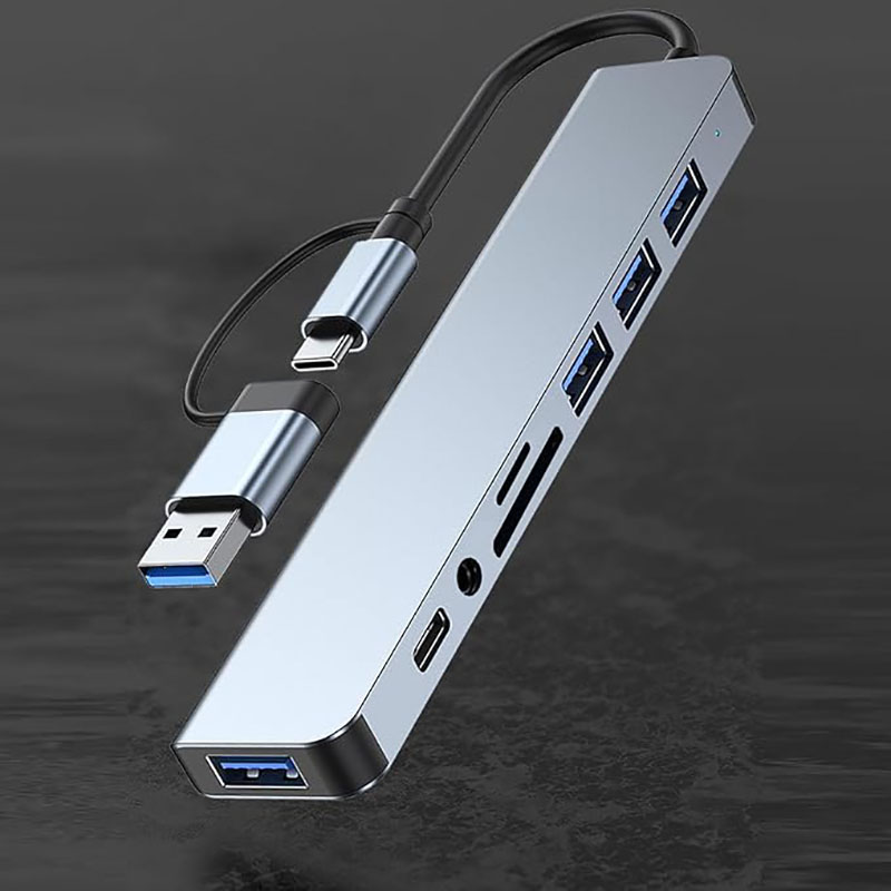 USB C Hub USB Splitter 8 in 1  - Audio Music Splitter บทวิจารณ์และราคา