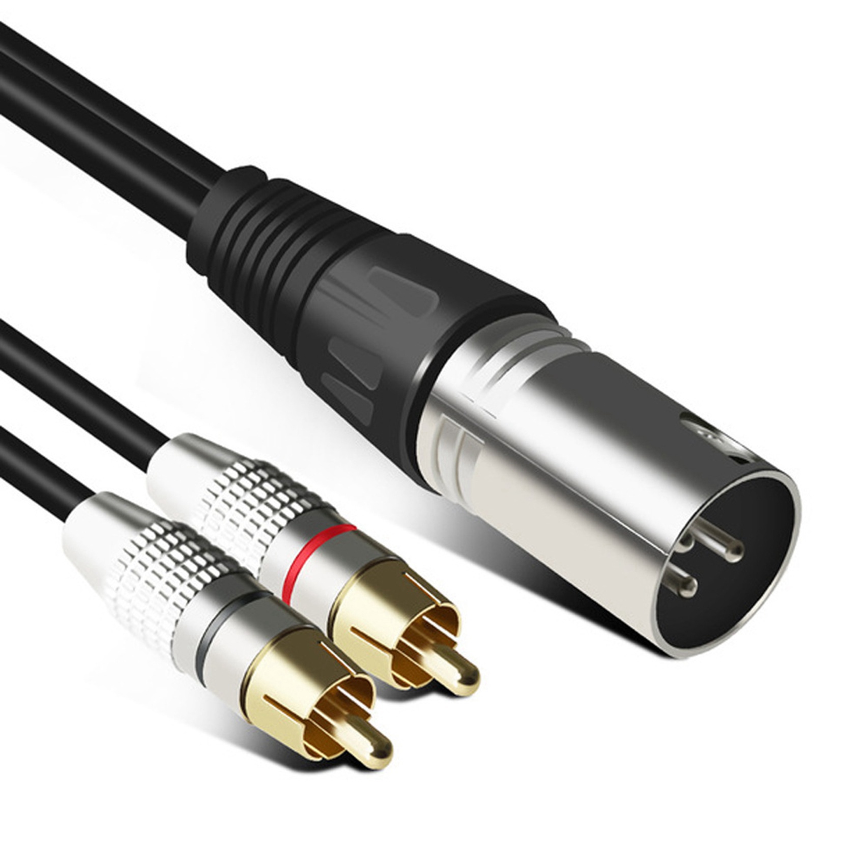 1 XLR Male to 2 RCA Male Plug  - Audio Music Splitter บทวิจารณ์และราคา