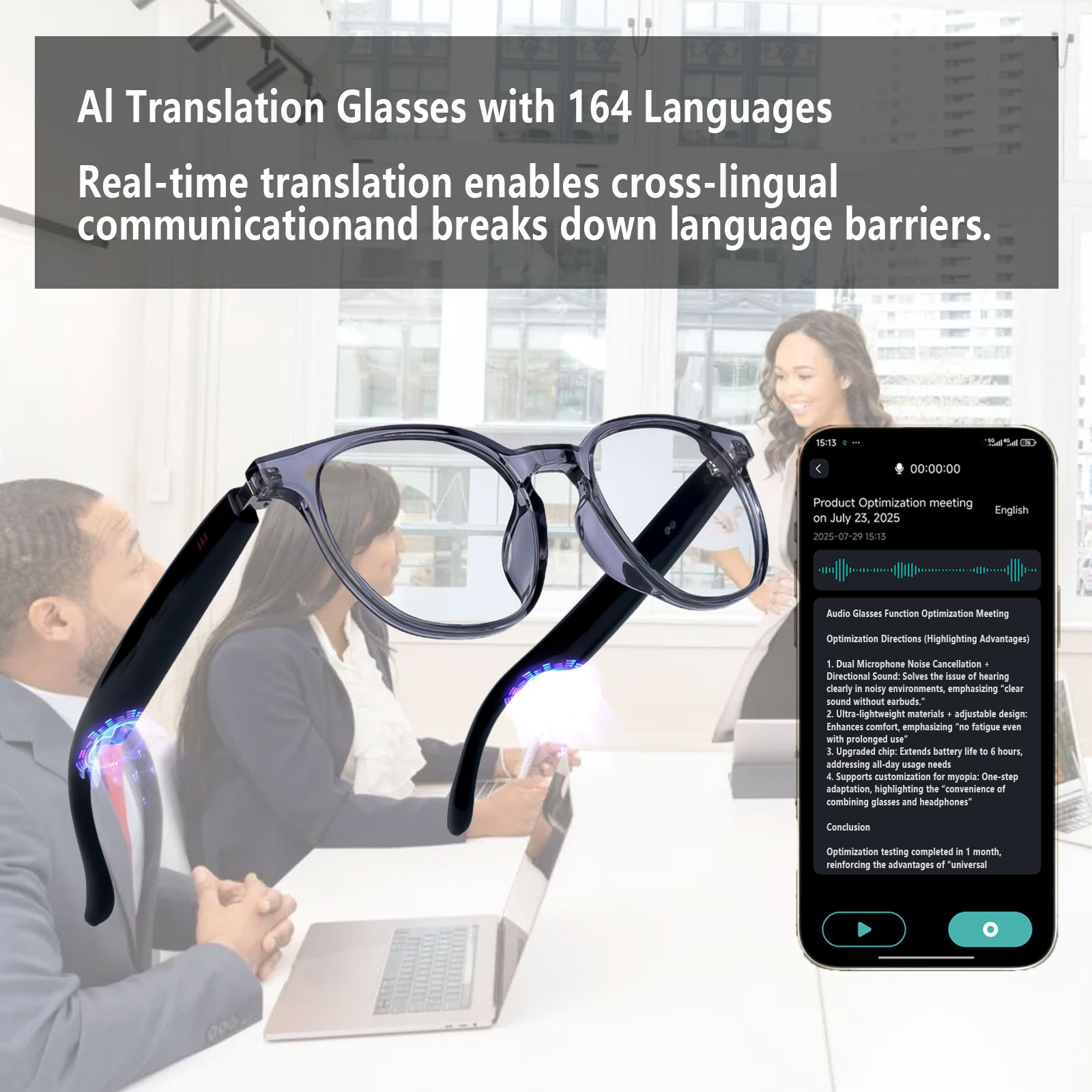 Smart Audio Glasses, Real-Time - Audio Music Bluetooth บทวิจารณ์และราคา