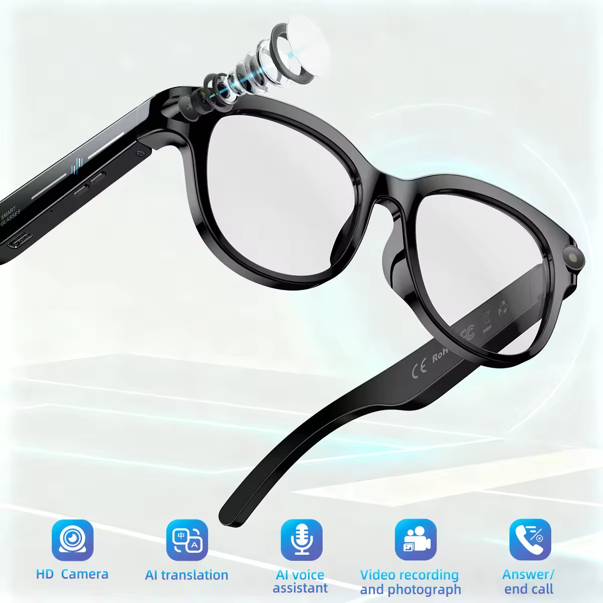 2026 New AI Smart Glasses with - Audio Music Arabic บทวิจารณ์และราคา