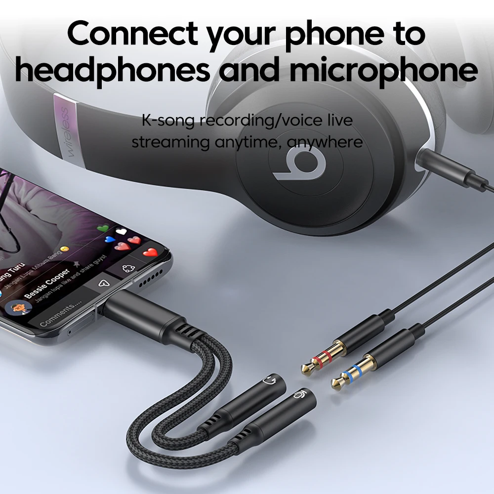 Type C Male To 3.5MM Jack Audi - Audio And Music Splitter บทวิจารณ์และราคา