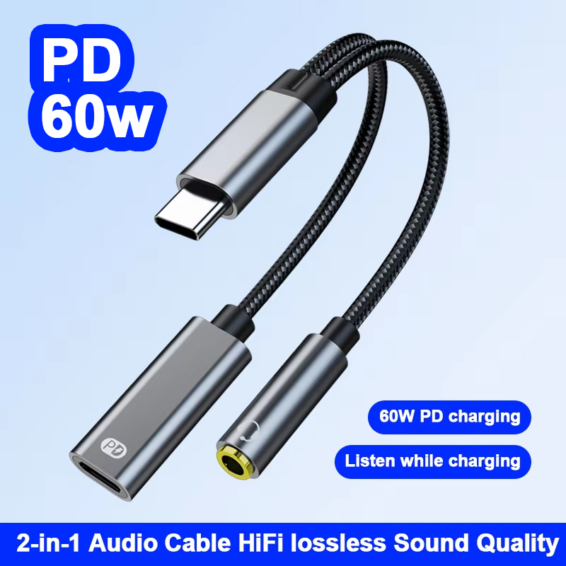 Type C Male To 3.5MM Jack Audi - Audio And Music Splitter บทวิจารณ์และราคา
