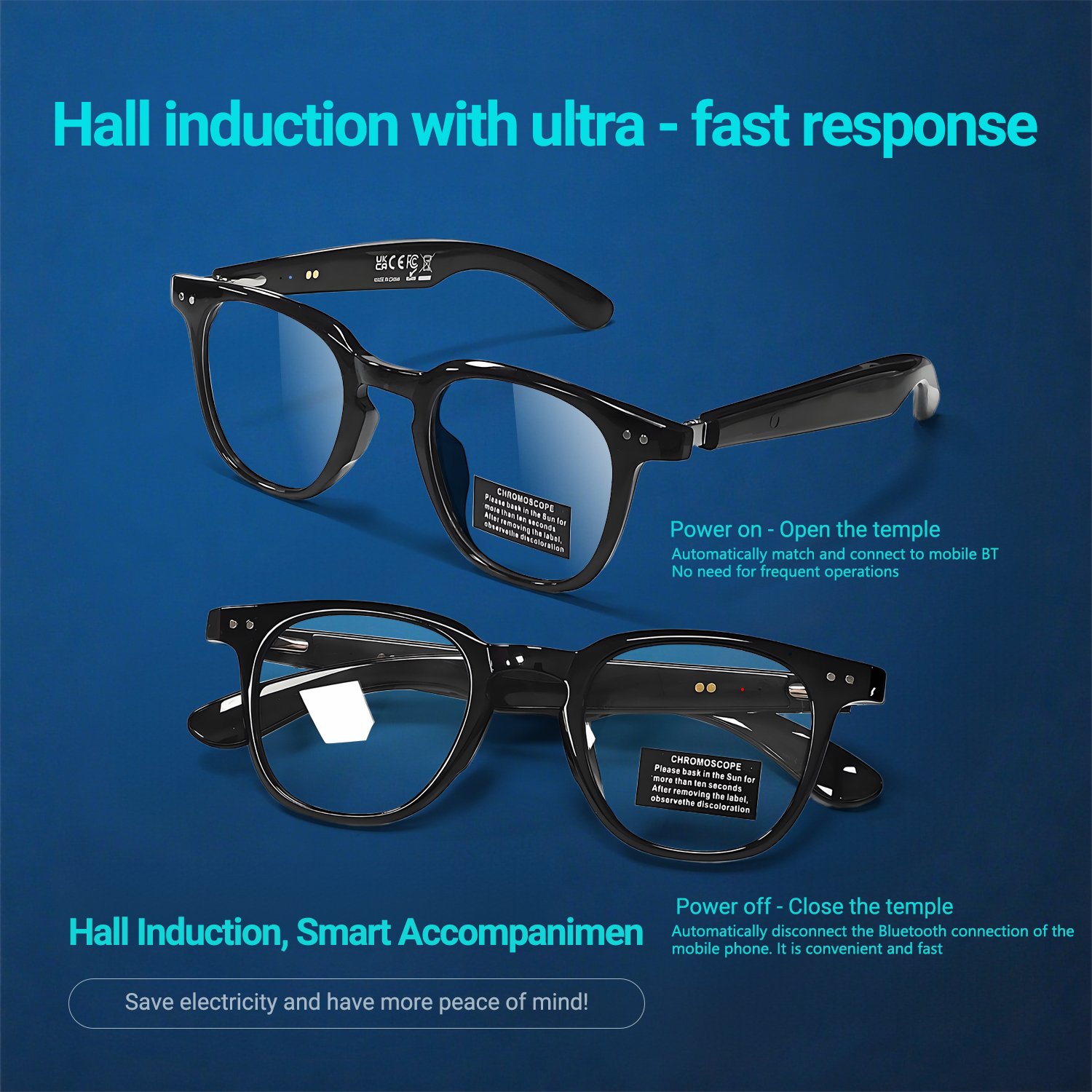 Photochromic Smart Glasses Ant - Audio Music Ai บทวิจารณ์และราคา