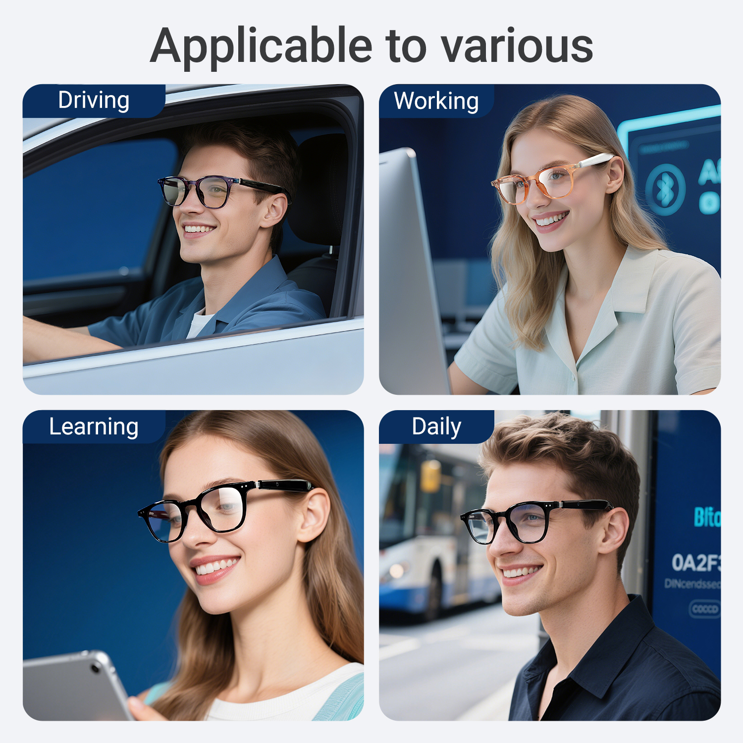 Photochromic Smart Glasses Ant - Audio Music Ai บทวิจารณ์และราคา