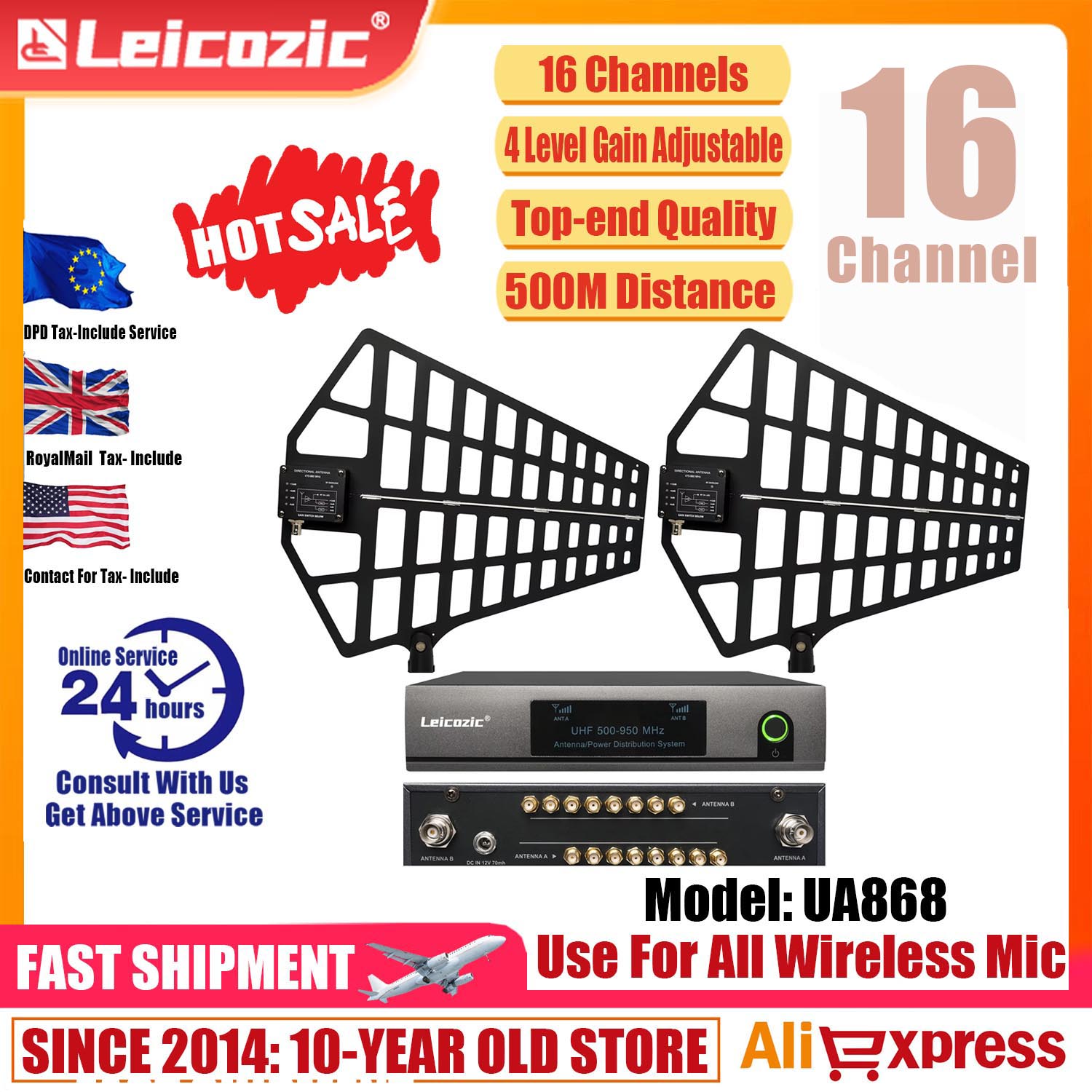 Leicozic 8 Channel Antenna Dis - Audio And Music Splitter บทวิจารณ์และราคา